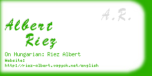 albert riez business card